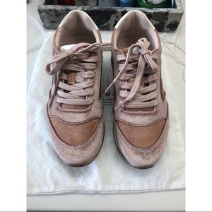 Zara Pink Velvet Sneakers